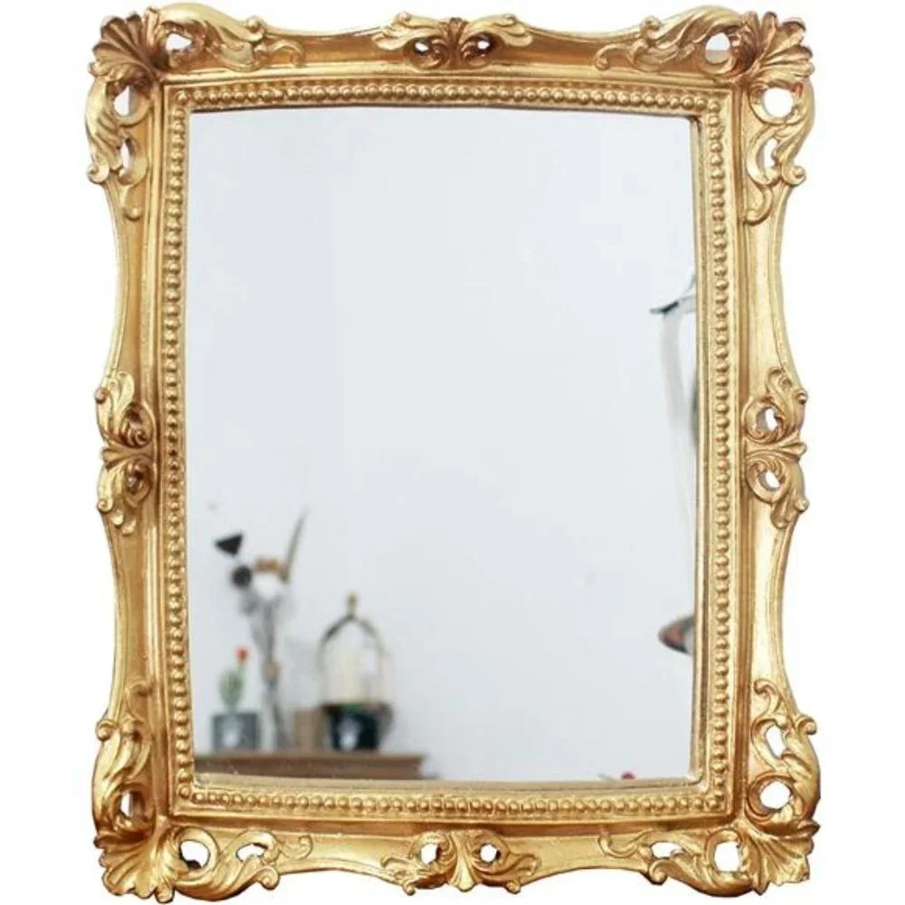 Vintage 11 x 9.5 inch Decorative Mirror, Wall Mounted & Tabletop Makeup Mirror